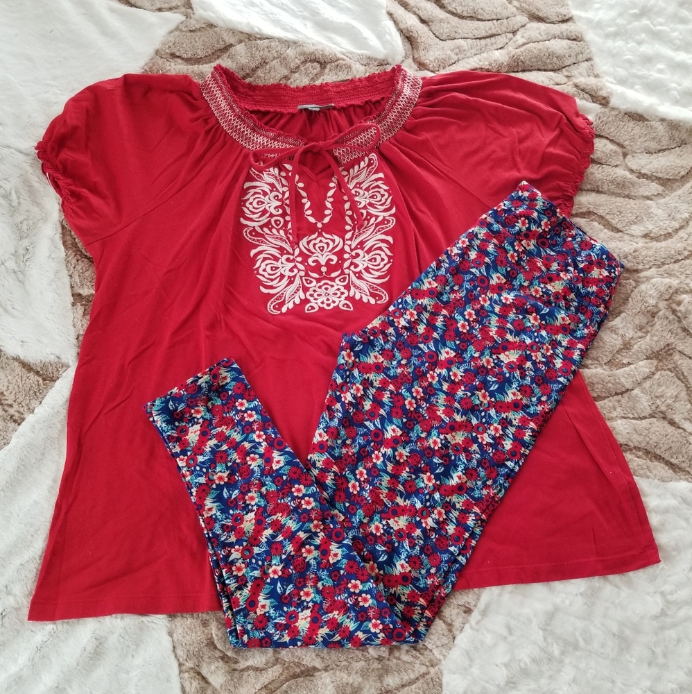 Peasant Top & Leggings Set